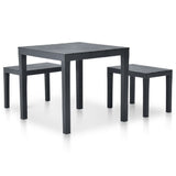 Garden Table With 2 Benches Plastic