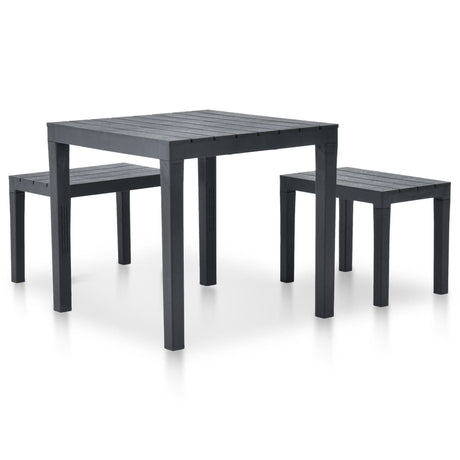 Garden Table With 2 Benches Plastic