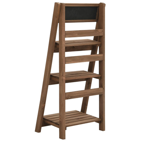3-Tier Plant Stand With Blackboard 40X30X90 Cm Solid Fir Wood