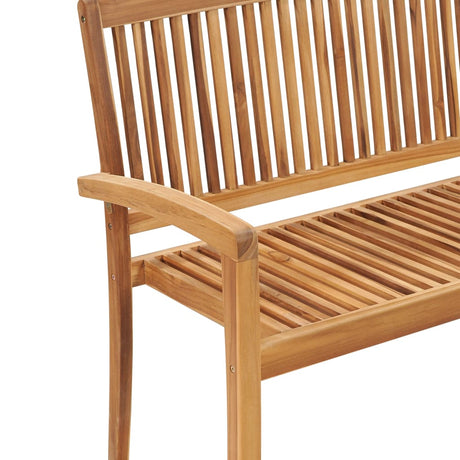 2-Seater Stacking Garden Bench Solid Teak Wood