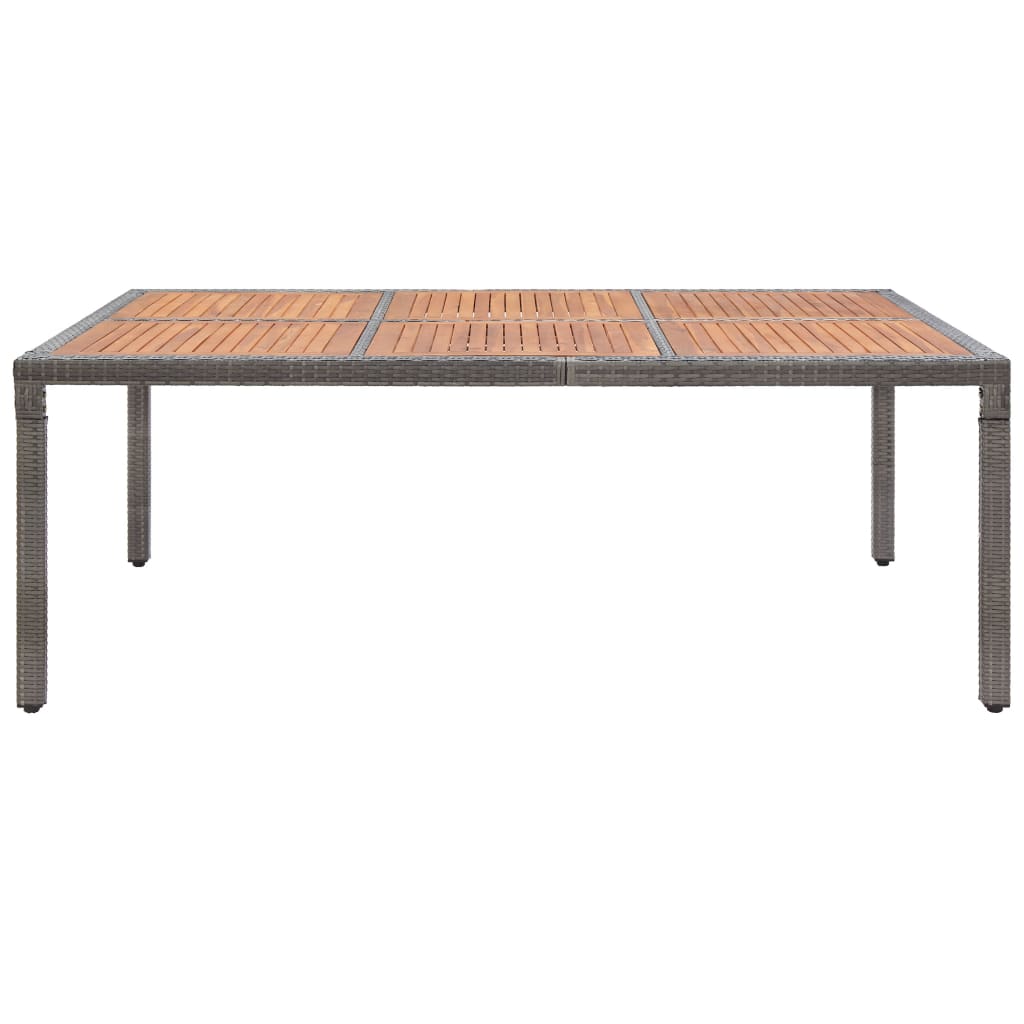 Garden Table Poly Rattan And Acacia Wood