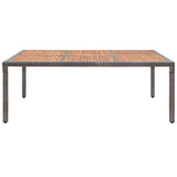 Garden Table Poly Rattan And Acacia Wood