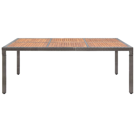 Garden Table Poly Rattan And Acacia Wood