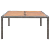 Garden Table Poly Rattan And Acacia Wood