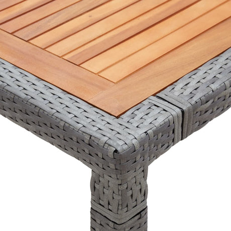 Garden Table Poly Rattan And Acacia Wood