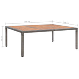 Garden Table Poly Rattan And Acacia Wood
