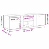 Tv Cabinet 120X34X37 Cm Engineered Wood