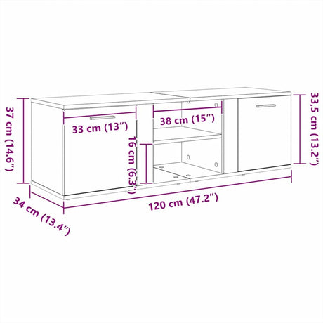 Tv Cabinet 120X34X37 Cm Engineered Wood