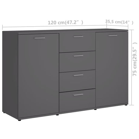 Sideboard 120X35.5X75 Cm Engineered Wood