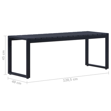 Garden Bench 120.5 Cm Ps Board Black