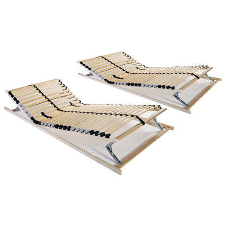 Slatted Bed Bases Without Mattress 2 Pcs With