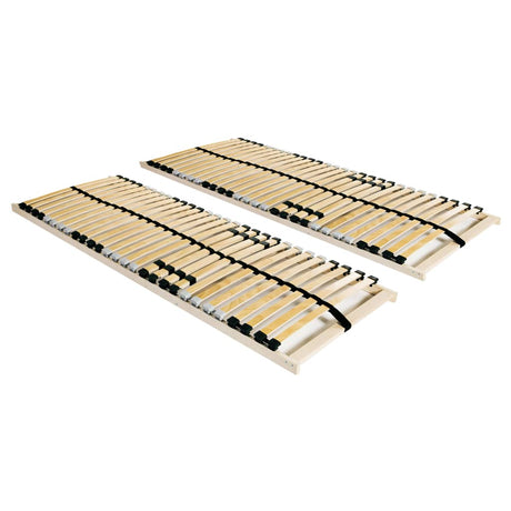 Slatted Bed Bases Without Mattress 2 Pcs With