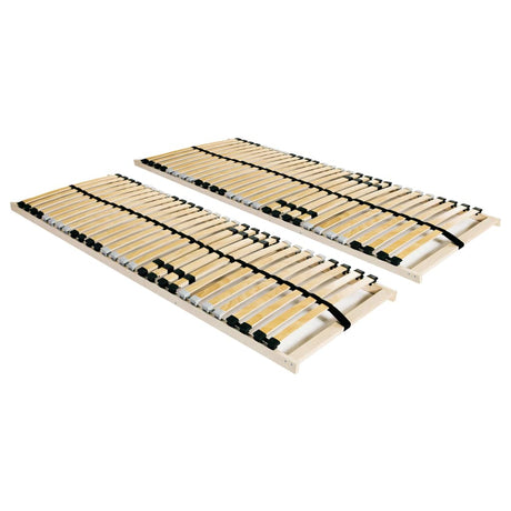 Slatted Bed Bases Without Mattress 2 Pcs With