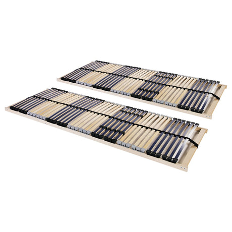 Slatted Bed Bases Without Mattress 2 Pcs With