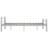 Bed Frame without Mattress Grey and White Metal 160x200 cm