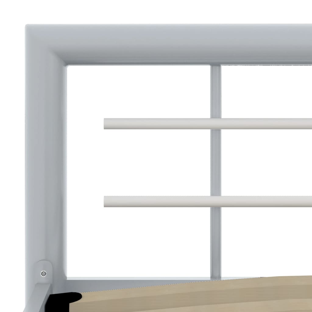 Bed Frame without Mattress Grey and White Metal 160x200 cm