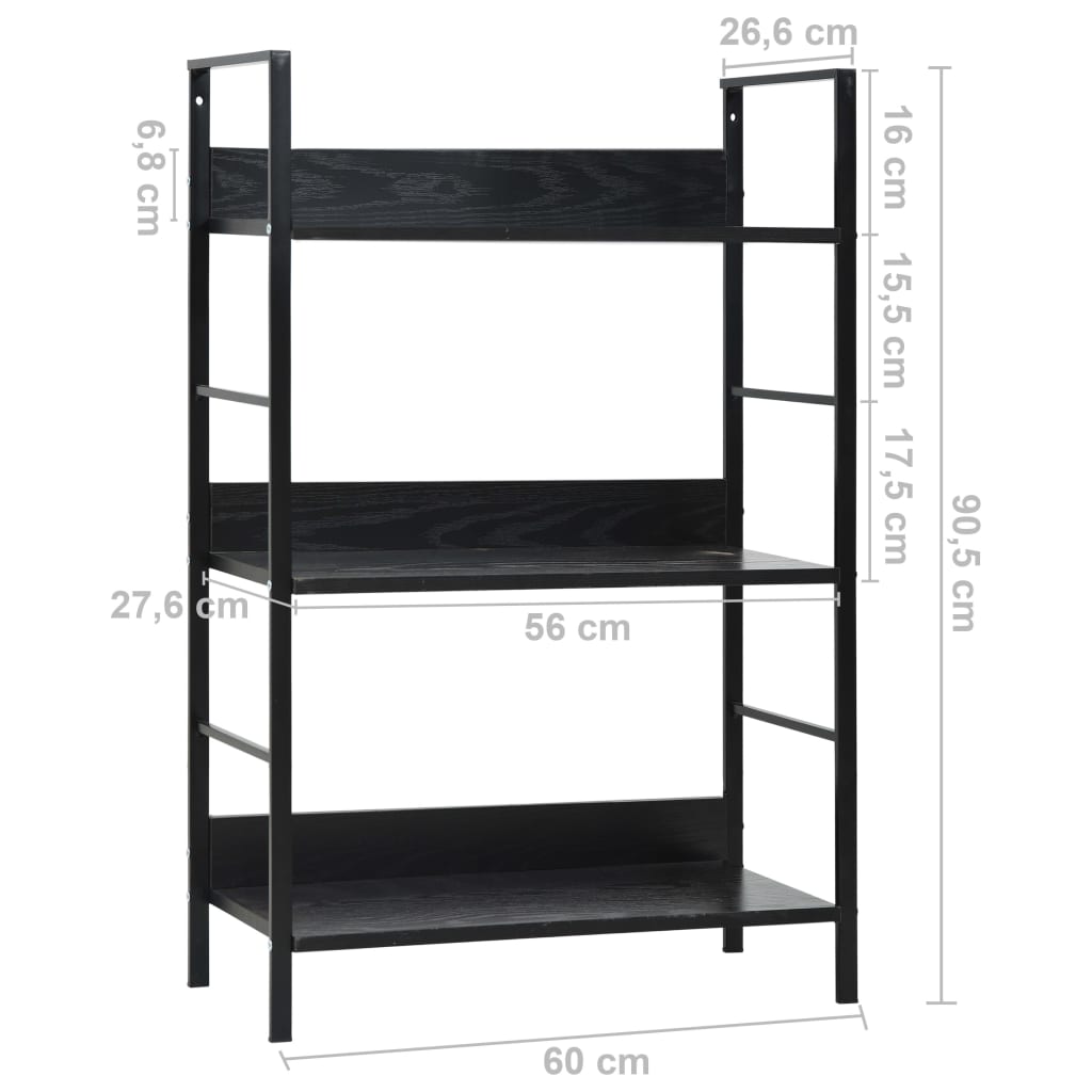 3-Layer Book Shelf 60X27.6X Engineered Wood