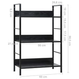 3-Layer Book Shelf 60X27.6X Engineered Wood
