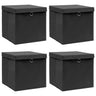 Storage Boxes With Lids 4 Pcs Grey 32X32X32 Cm Fabric
