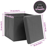 Storage Boxes With Lids 4 Pcs Grey 32X32X32 Cm Fabric