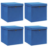 Storage Boxes With Lids 4 Pcs Grey 32X32X32 Cm Fabric