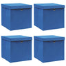 Storage Boxes With Lids 4 Pcs Grey 32X32X32 Cm Fabric
