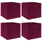 Storage Boxes With Lids 4 Pcs Grey 32X32X32 Cm Fabric