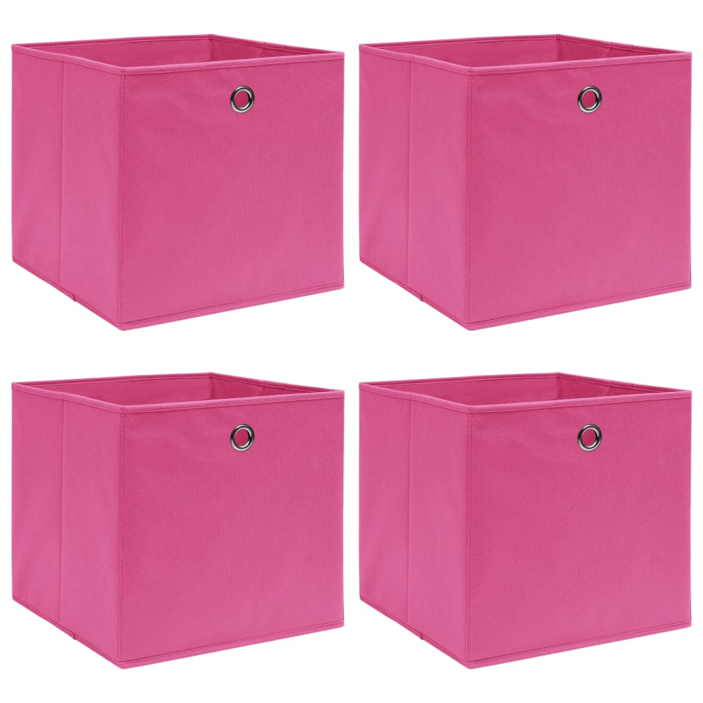 Storage Boxes With Lids 4 Pcs Grey 32X32X32 Cm Fabric