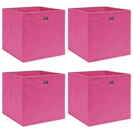 Storage Boxes With Lids 4 Pcs Grey 32X32X32 Cm Fabric