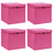 Storage Boxes With Lids 4 Pcs Grey 32X32X32 Cm Fabric