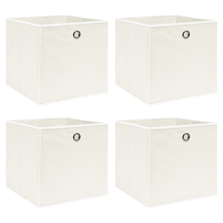 Storage Boxes With Lids 4 Pcs Grey 32X32X32 Cm Fabric