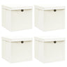 Storage Boxes With Lids 4 Pcs Grey 32X32X32 Cm Fabric