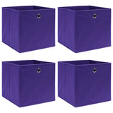 Storage Boxes With Lids 4 Pcs Grey 32X32X32 Cm Fabric