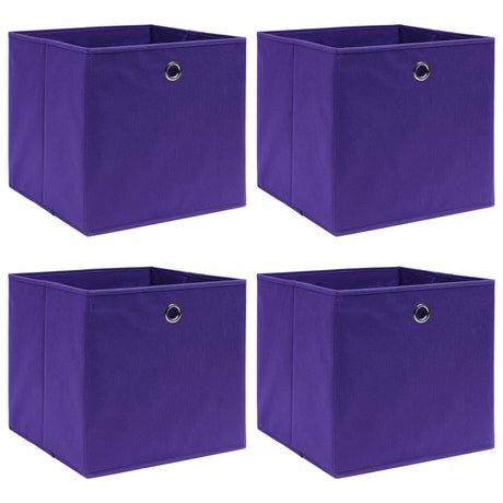 Storage Boxes With Lids 4 Pcs Grey 32X32X32 Cm Fabric