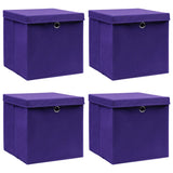 Storage Boxes With Lids 4 Pcs Grey 32X32X32 Cm Fabric