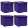 Storage Boxes With Lids 4 Pcs Grey 32X32X32 Cm Fabric