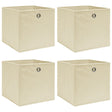 Storage Boxes With Lids 4 Pcs Grey 32X32X32 Cm Fabric