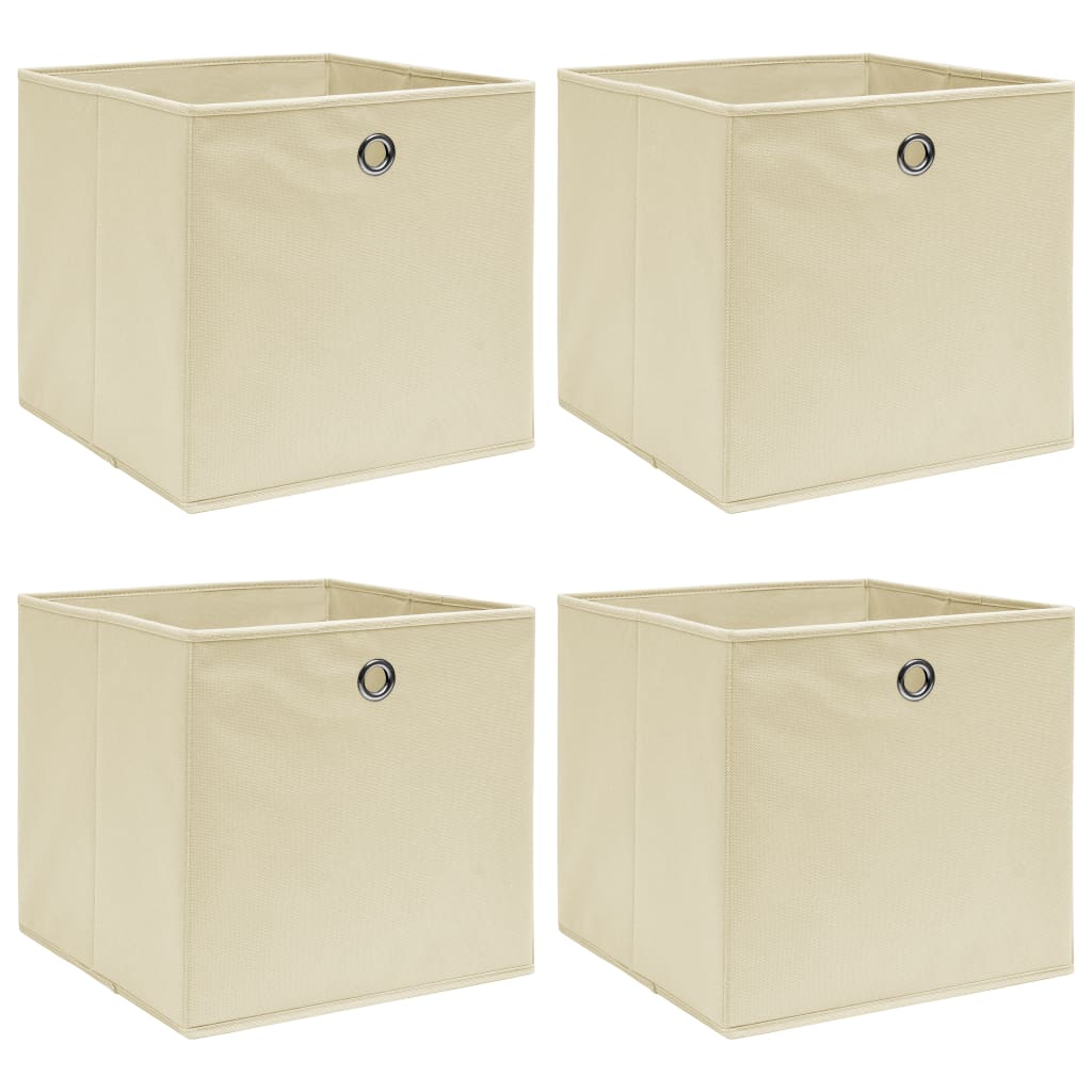 Storage Boxes With Lids 4 Pcs Grey 32X32X32 Cm Fabric