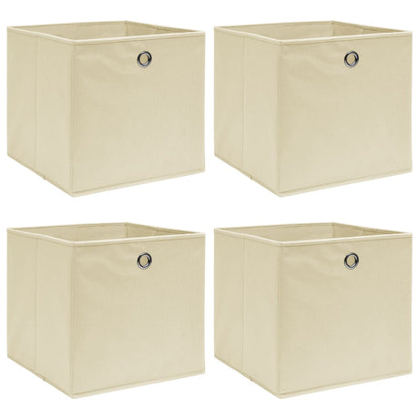 Storage Boxes With Lids 4 Pcs Grey 32X32X32 Cm Fabric