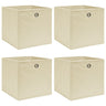 Storage Boxes With Lids 4 Pcs Grey 32X32X32 Cm Fabric