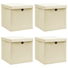 Storage Boxes With Lids 4 Pcs Grey 32X32X32 Cm Fabric