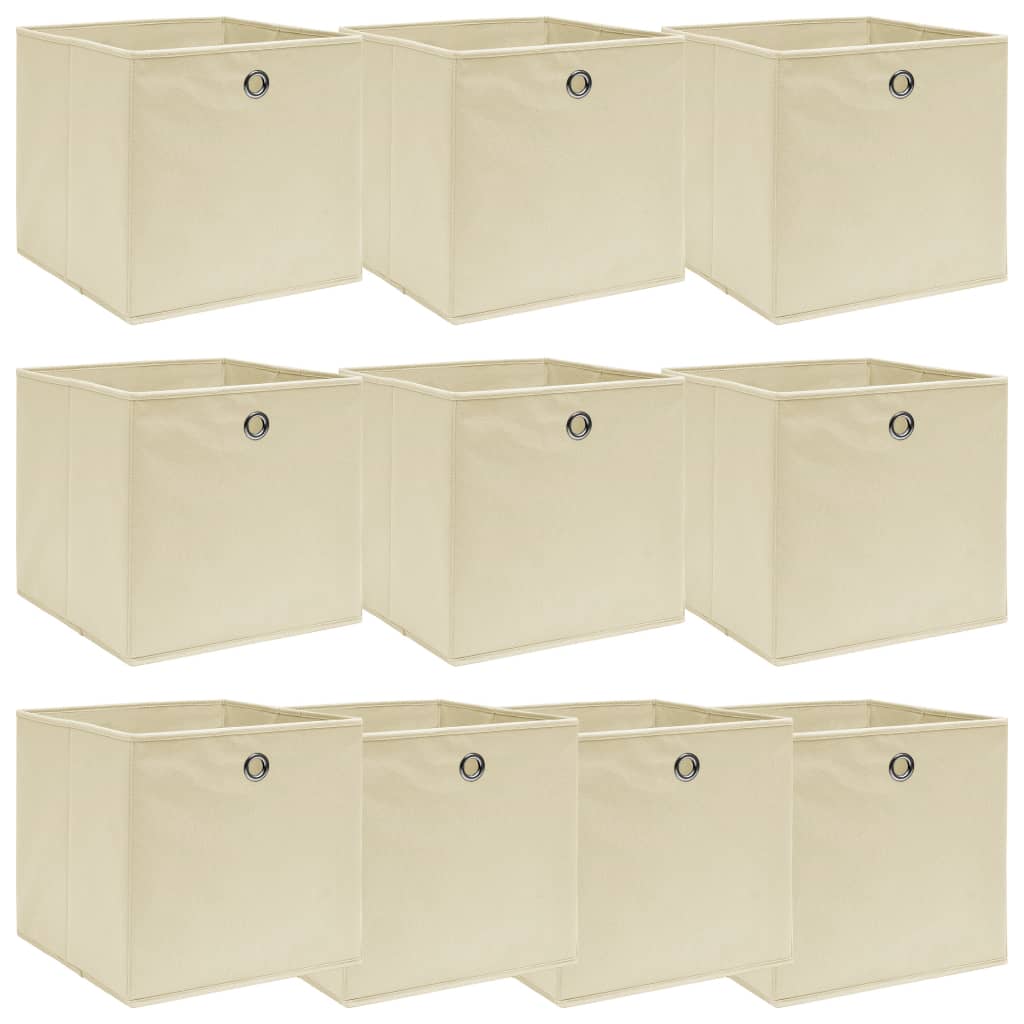 Storage Boxes With Lids 4 Pcs Grey 32X32X32 Cm Fabric