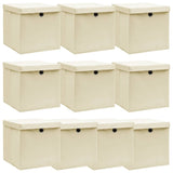 Storage Boxes With Lids 4 Pcs Grey 32X32X32 Cm Fabric