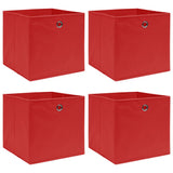 Storage Boxes With Lids 4 Pcs Grey 32X32X32 Cm Fabric