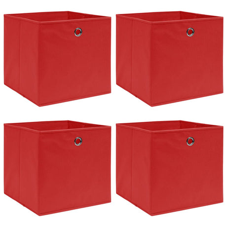 Storage Boxes With Lids 4 Pcs Grey 32X32X32 Cm Fabric