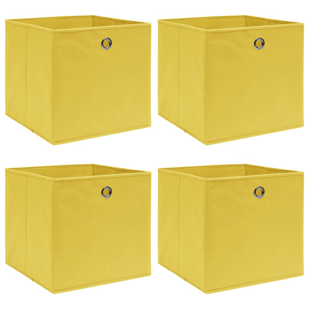 Storage Boxes With Lids 4 Pcs Grey 32X32X32 Cm Fabric
