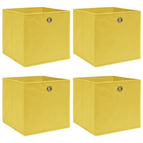 Storage Boxes With Lids 4 Pcs Grey 32X32X32 Cm Fabric