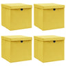 Storage Boxes With Lids 4 Pcs Grey 32X32X32 Cm Fabric