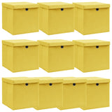 Storage Boxes With Lids 4 Pcs Grey 32X32X32 Cm Fabric