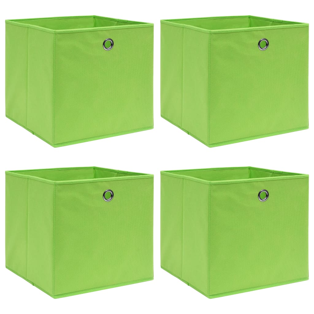 Storage Boxes With Lids 4 Pcs Grey 32X32X32 Cm Fabric